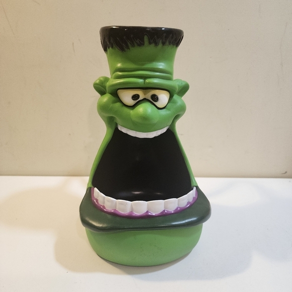 FRANKENSTAIN BIG MOUTH CANDY BOWL Halloween Basket - Picture 1 of 12